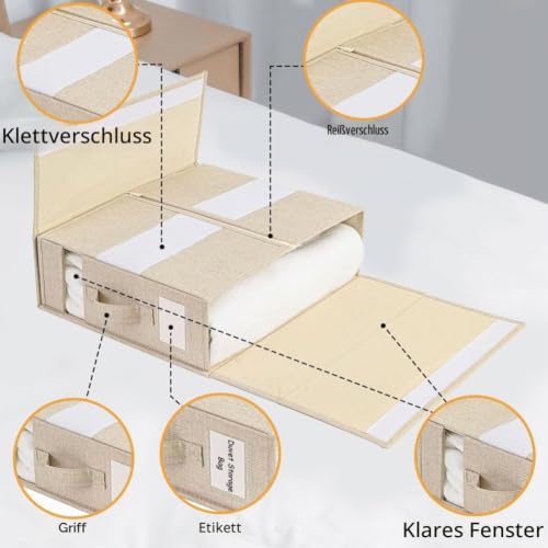 WANGIRL 6 Stück Aufbewahrung Bettwäsche Organizer, Faltbarer Aufbewahrungstasche für Bettlaken Kann in Kleiderschrank… – Ansicht 2