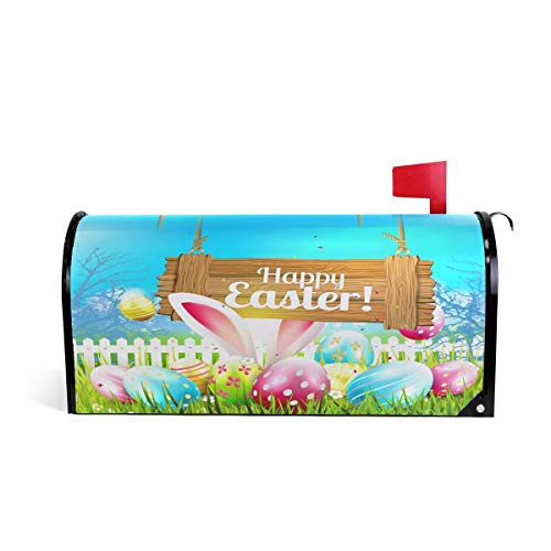 SUABO Happy Easter Magnetic Mailbox Cover for Standard Mailboxes Colorful Eggs