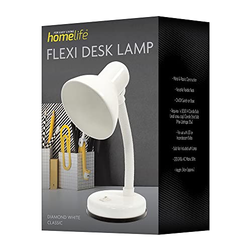 Classic 35w Flexible Neck Desk Lamp - Diamond White, 34cm - Image 5