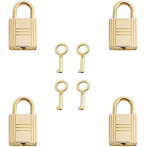heyous 4pcs Zinc Alloy Archaize Padlocks Key Lock with Key for Wooden Boxes Jewelry Box Storage Box Lockable Diary Book, Gold Cover