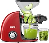 SiFENE Slow Masticating Cold Press Juicer Machines for Fruit & Vegetable, Juice Yield Maker Extractor with Dual Mouth, Quiet Motor & Anti-Clog...