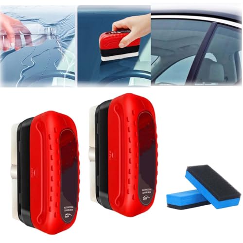 Louisx Glass Cleaning Board, 2024new Automotive Oil Film Cleaning Brush, Seedhubtok Glass Compound Cleaner For Windshield, Multipurpose Clean Glass Coating (2Pcs)