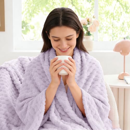 Image of BEDELITE Lavender Throw Blanket for Couch, Soft Cozy Gifts for Women, 50*60
