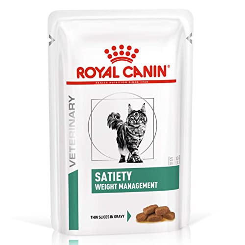 Royal Canin Veterinary Satiety Weight Management | 12 x 85g | Diätetisches Alleinfuttermittel für Katzen | zur Reduzierung von Übergewicht | feine Saucenstücke
