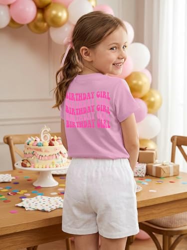 Image of YHHR Birthday Girl Shirt Tie Dye Girls Birthday Shirts 7-14 Year Kids Tops | Girls Birthday T Shirt, Cute B-Day Gifts Party Tops ,Birthday Outfits ,Letter Print Tees ,Graphic Short Sleeve Tee Tops