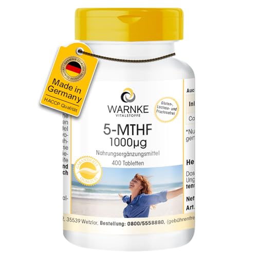 5-MTHF 1000μg - 400 comprimidos - L-metilfolato de calcio - DOSIS ALTA - Calidad de farmacia alemana - vegano | Sustancias vitales de Warnke