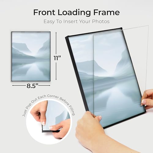 Mantello Essentials 8.5 By 11 Picture Frame 6 Pack 8.5 X 11 Frame Front Loading Picture Frames 8.5 X 11 Pictures Documents Certificates Diplomas thumb #4