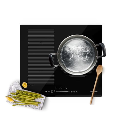 UNIVERSALBLUE - Placa de Inducción Flexible Negra 7000W con Control Táctil, Boost Rápido, Bloqueo...