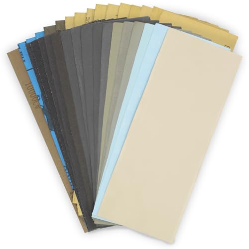 Ultra Fine Water Sandpaper.120 to 5000 7000 8000 10000 Assorted Grit-17pcs