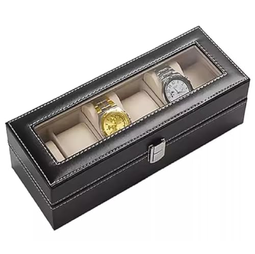 Estojo Porta Relógios 6 Lugares Couro Sintético