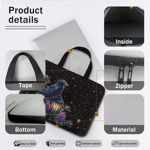 Funda para portátil ZIATUBLES 17 pulgadas patrón Purple Rose miniatura 5