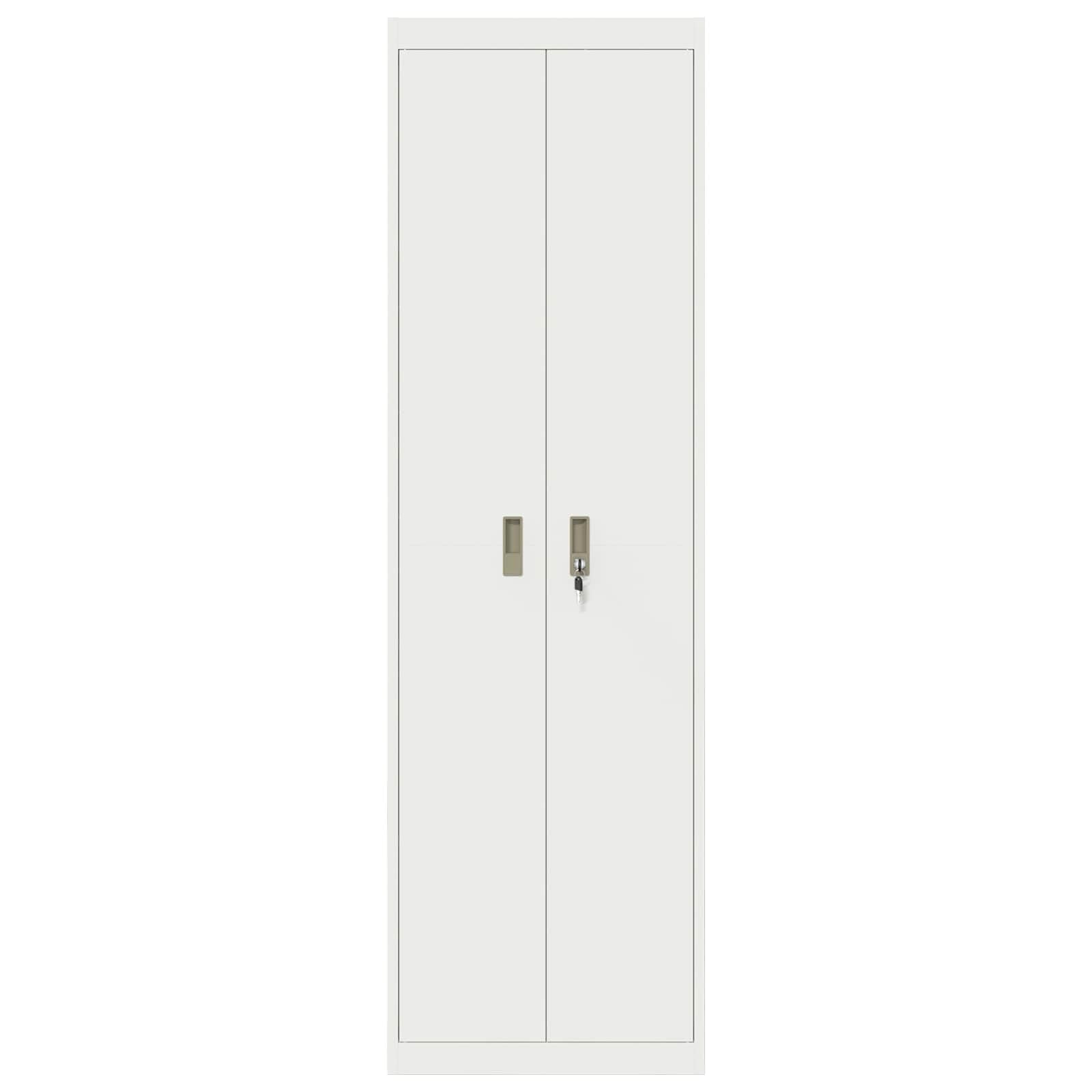 vidaXL Aufbewahrungsschrank Weiß 60 x 40 x 200 cm Stahl, Industrieller moderner Büroschrank, freistehende abschließbare Aufbewahrungslösung, robuster Stahl-Organizer, geräumige und sichere Einheit