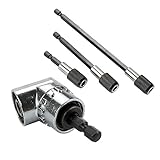 Breynet Magnetic Drill Bit Extension - Right Angle Drill 105 Degree Driver Extension 1/4inch 6mm Hex Drill Bit Screwdriver Socket Holder Adaptor (black)