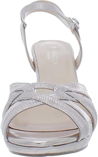Paradox London Pink Women's Platform Comfortable Sandal Heeled, Pewter, 9 | Image 3