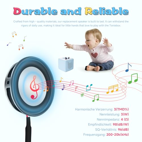 Ersatz Lautsprecher 4Ω 3W Kompatible mit Toniebox Audio Player, 40mm Ersatzspeaker Reparatur Zubehör Set - Musikbox Einbaulautsprecher Ersatzteile mit Schraubendreher für Toniebox Lautsprecher (1)