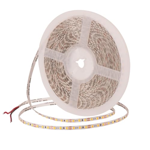 JBdusn 12V Ruban LED Bande 3000K lumineuse LED, 10m Autocollant Bandeau LED de 8mm de largeur, Super Lumineux Light Strip 120LEDs/m pour Escalier, Chambre, Noël, Fête, etc(sans alimentation)