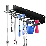 Aolamegs Home Gym Storage Rack-Heavy-duty 9 Hook Fitness Equipment Storage And Organization Workout Gear Wall Mount Hanger,Home Gym Accessories For Barbell,Kettlebells,Gym Bands,Ropes,Chains,Dumbbells