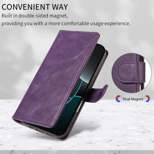 Étui compatible iPhone 16 Pro Max marron housse clapet cuir souple