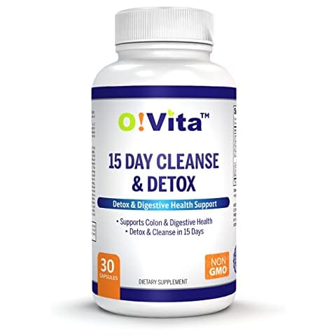 O!VITA 15-Day Cleanse and Detox Supports Digestive and Colon Health, Special Formula with probiotics, fine Herbs Such as Senna Leaf, Cascara Sagrada Bark, and More! (30 Non-GMO Capsules) Cover