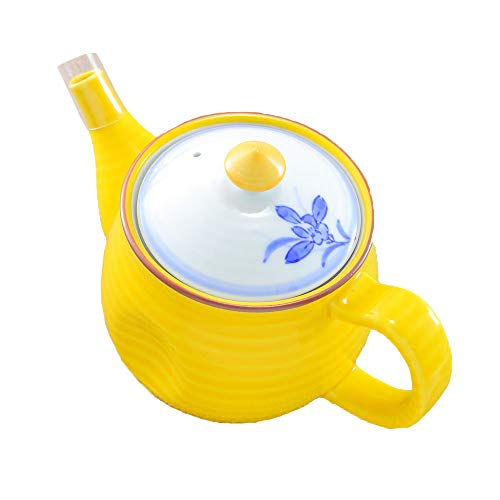 急須 有田焼 波佐見焼 蘭の花ポット 花柄 黄色|和食器 陶器 三階菱