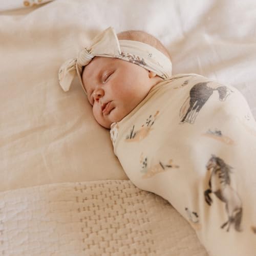 Image of Copper Pearl Swaddle Blankets for Newborns | Soft Stretchy Receiving Blankets for Boys and Girls | Large 46 x 46 Inch Baby Blankets | Lightweight and Breathable Swaddles | Montana