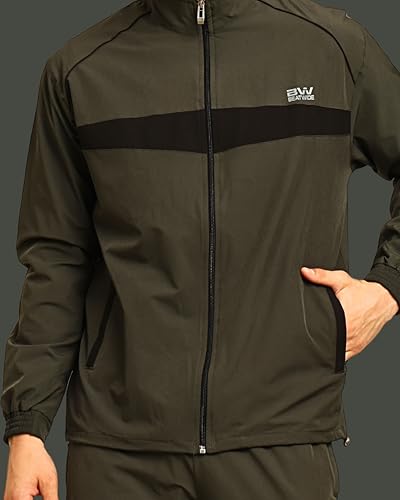 Image of BW:Beatwide Men's Tracksuit NS Dot Terry Polyester Spandex Full Stretch | Track Suit for Man Winter Wear | Sports Track Suit for Men Gym Running, Workout