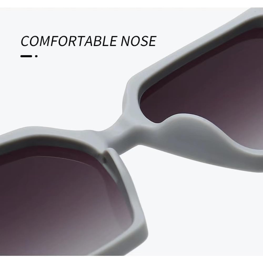 Gafas de sol cuadradas UV400 Gafas de sol de viaje retro Sombra degradada 2 piezas