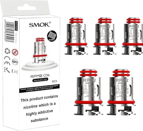 Smok Rpm2 - Resistencia De Malla De 0,16 Ohmios 5 Unidades Por Paquete Para Rpm 2s Rpm 2 Scar P3 Scar P5 Kit Sin Nicotina