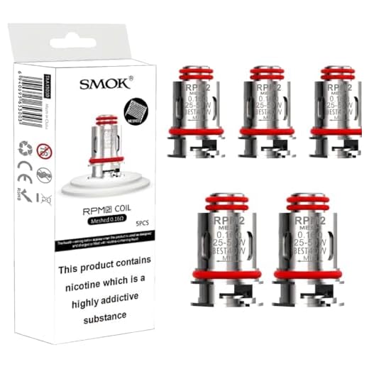 SMOK RPM 2 Replacement Coils, 0.16 Ohm, Mesh Coils, High-Performance, Rich Flavor, Dense Vapor Production, Works With RPM C, IPX 80, Nord 4, RPM2, SMOK Vaping Coils, Pack of 5, No Nicotine