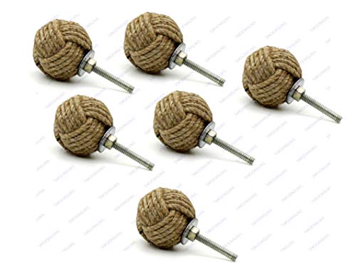 5Moonsun5'S Jute Knobs Rope Knot Drawer Pulls And Knobs Pull And Push Handle Knobs For Cabinets, Wardrobes & Kitchen Cupboards Nautical Knob Hardware Vintage Decor, 35 Mm (Pack Of 20) #TOP6