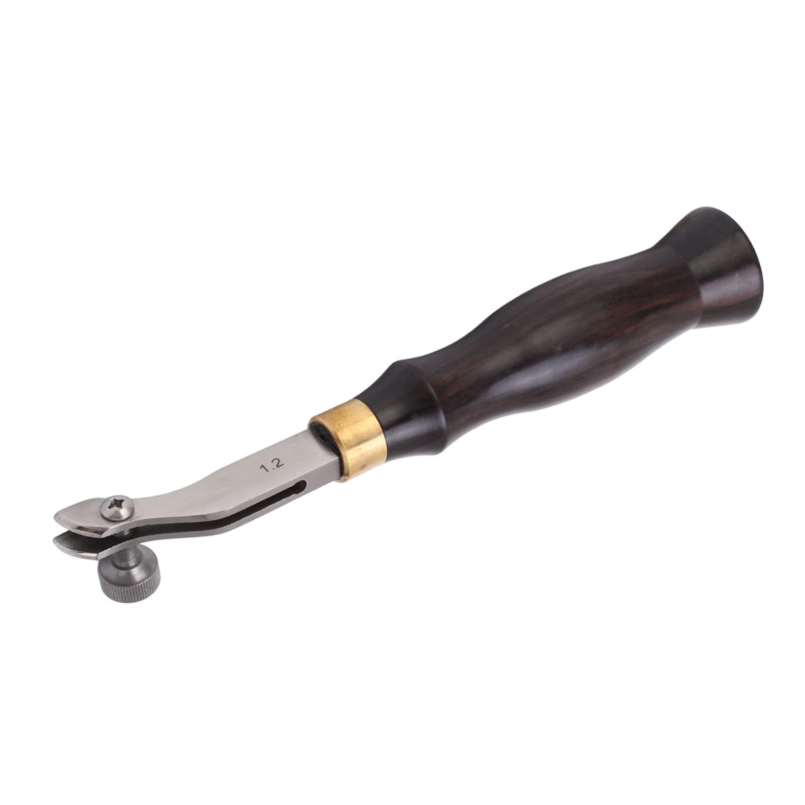 Adjustable Creaser Leather Creaser Tool Mirror Polished Stainless Steel DIY Leather Creaser with Wood Handle for Belts Wallets Bags Holsters Saddles Christmas Gifts (Groove width 1.2mm)