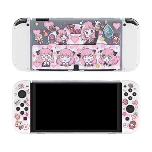 ENFILY Cute SPY FAMILY Case Compatible with Nintendo Switch OLED, Dockable Case Cover, Ergonomic Sof