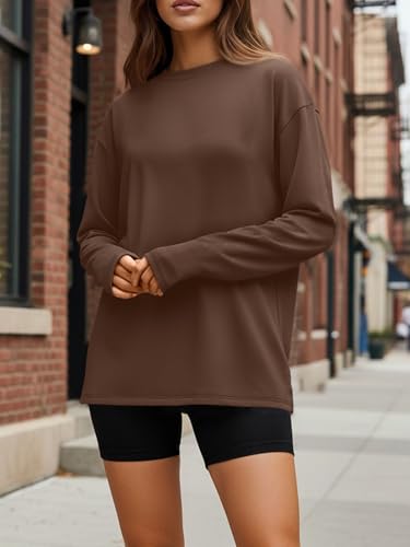 Trendy Queen Womens Oversized Long Sleeve T Shirts 2025 Basic Crewneck Tee Fall Tops Casual Workout Y2K Clothes