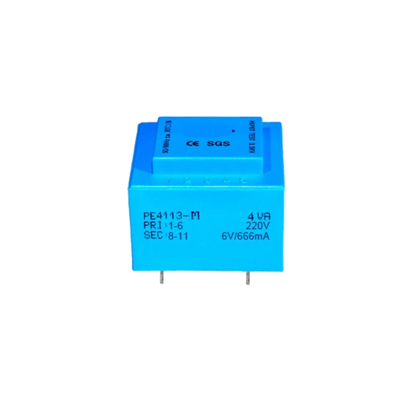 Transformador de potencia PE4113-M de 4 VA, 220 V, 2 x 6 V, 2 x 7,5 V, 2 x 9 V, 2 x 12 V, 2 x 15 V, 2 x 18 V y 2 x 24 V (1 unidad)(4VA 220V 2x7.5V)