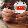 Desk Needle Threader, Hand Threader Red Double Hole Needle Threader Insertion Tool for Sewing Machine with 5 Needles