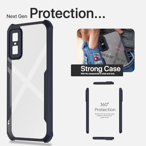 Image of Pikkme Back Cover for Infinix GT 30 Pro 5G | Ultra Hyrbid | Full Camera Protection | Raised Edge | Crystal Clear Transparent Bumper Case (Blue)