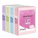 SUNEE 3 Ring Binder 1 Inch 4...