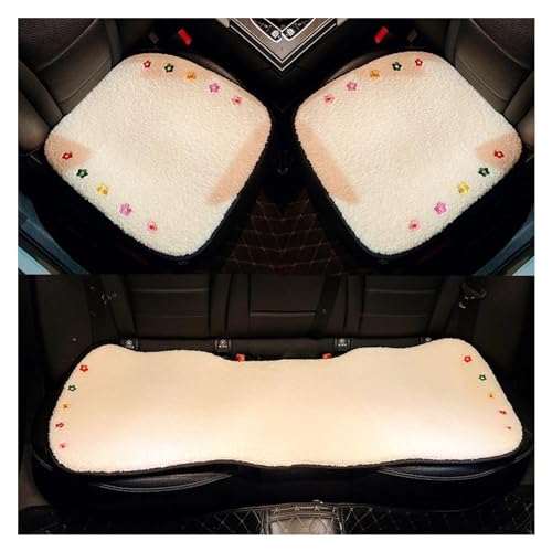 Housse de siège de voiture respirante 3 pièces en peluche douce motif fleur