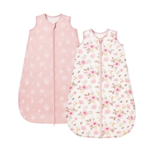 ToyaTec Gigoteuse pour bébé 1.0 Tog, lot de 2, en rayonne ultra douce fabriquée à partir de bambou, sac de couchage en fibre de bambou biologique pour...