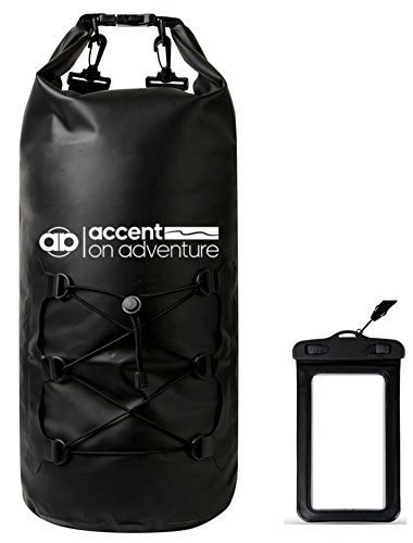 Premium Waterproof Dry Bag Compression Sack, Roll TopClosure 2 Detachable Shoulder Straps for Kayaking, Beach, Rafting, Boating, Hiking, Camping and Fishing with Waterproof Phone Case