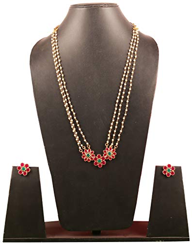 Image of Touchstone Indian Colorful Delicate Desire Traditional Exclusive Designer Jewellery Pendant Sets for Women