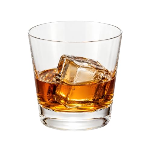 Restaurantware-Moda Nude 13 Ounce Crystal Old Fashioned Glasses, Set of 6 Dishwasher-Safe Lowball Glasses - Heavy Base, Laser-Cut Rim, Fine-Blown Crystal Cocktail Glass, For Scotch or Whiskey