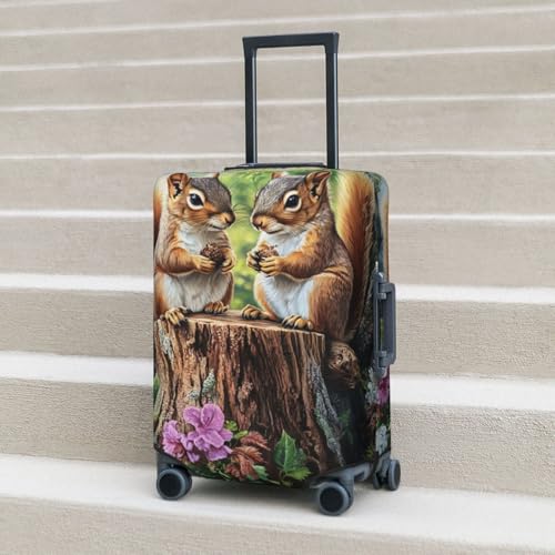 Two Squirrels Elastic Travel Luggage Covers Dustproof Scratch-Resistant Suitcase Protector Fit 22-24 Inch 6
