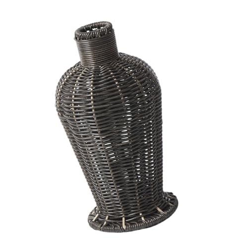 Vasi floreali intrecciati in finto rattan per fiori secchi contenitore imitazione vimini case coloniche centrotavola decorazioni rattan finto