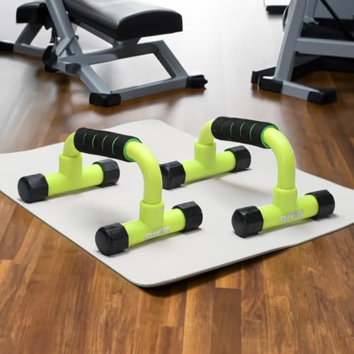 Image of AIVIN Pro-Active Curved Push-Up Bar Home Gym Equipment for Men & Women for Training, Exercise Push up Stand Gym Accessories Home Use for Chest, Pushup Anti-Slip Push Ups Stand (Green)