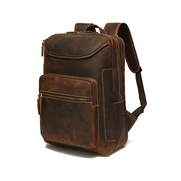 LANNSYNE-Vintage-Genuine-Leather-16-Laptop-Backpack-For-Men-Hiking-Travel-Bag-Camping-Rucksack LANNSYNE Vintage Genuine Leather 16" Laptop Backpack For Men Hiking Travel Bag Camping Rucksack