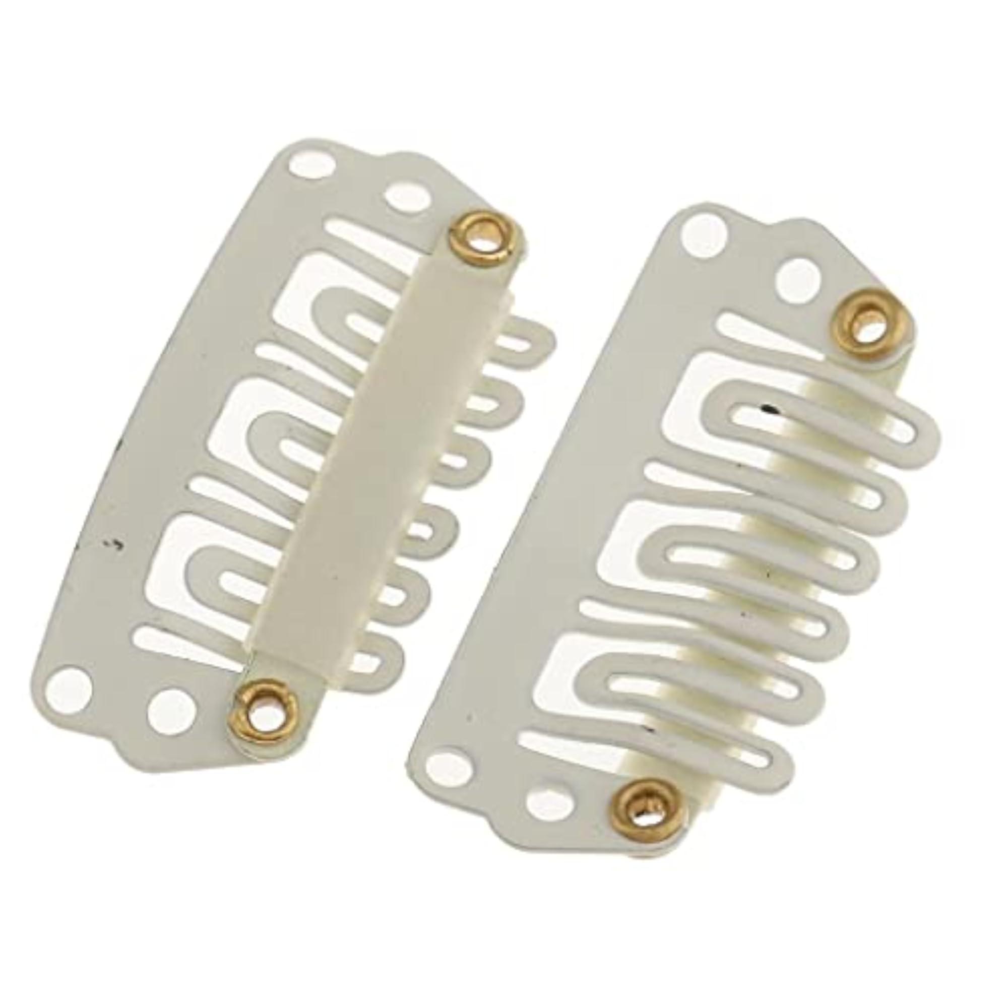 2X100Pcs Metal Snap Clips for Hair Extensions and Wigs, Beige