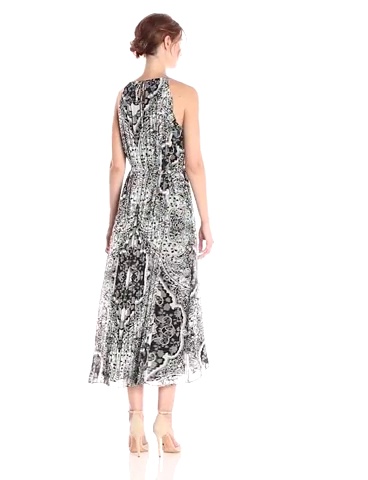 donna morgan pleated chiffon dress Donna Morgan Pleated Chiffon Halter Dress Sz 2 Green