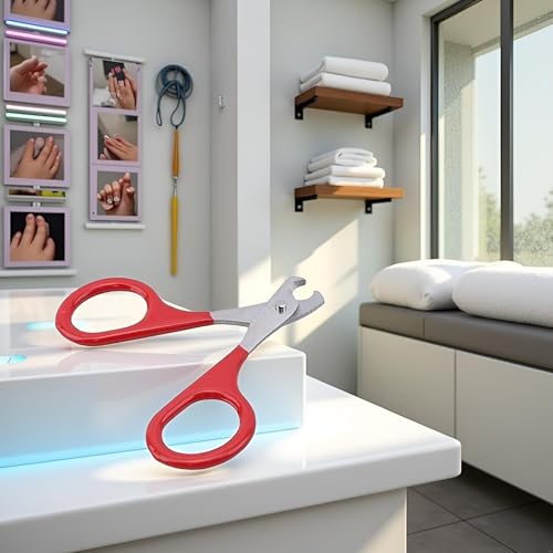Image of Jinshining Red Pet Nail Clippers, Cat and Kitten Claw Nail Clippers for Trimming, Professional Pet Nail Clippers Best for A Cat, Puppy, Kitten and Small Dog Practical Design Grooming