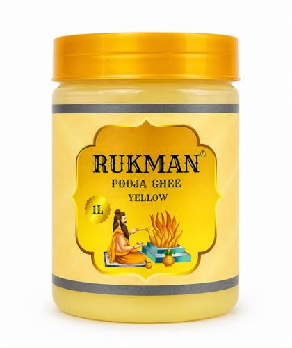 Image of Puja Ghee Yellow for Diya & Daily Puja | Long Lasting Divine Fragrance Deepam Oil | Premium Non-Edible | Lamp Oil for Mandir, Temples, Aarti & Festival (1000 ml)